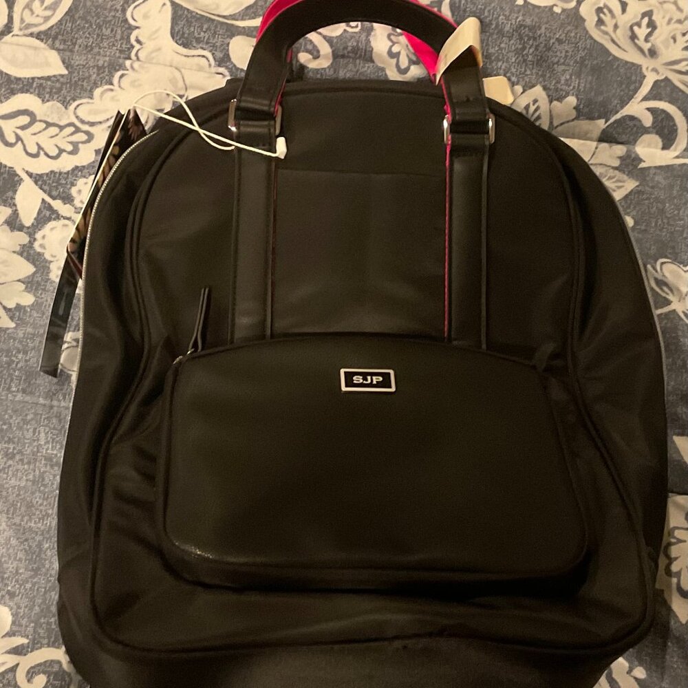 SJP Sarah Jessica Parker 16" RFID Convertible Laptop Backpack - Black/Candy Pink - Picture 7 of 12